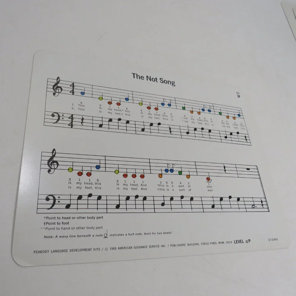 Peabody 60s Xylophone Music (5) Cards DOUBLE SIDED incomplete set